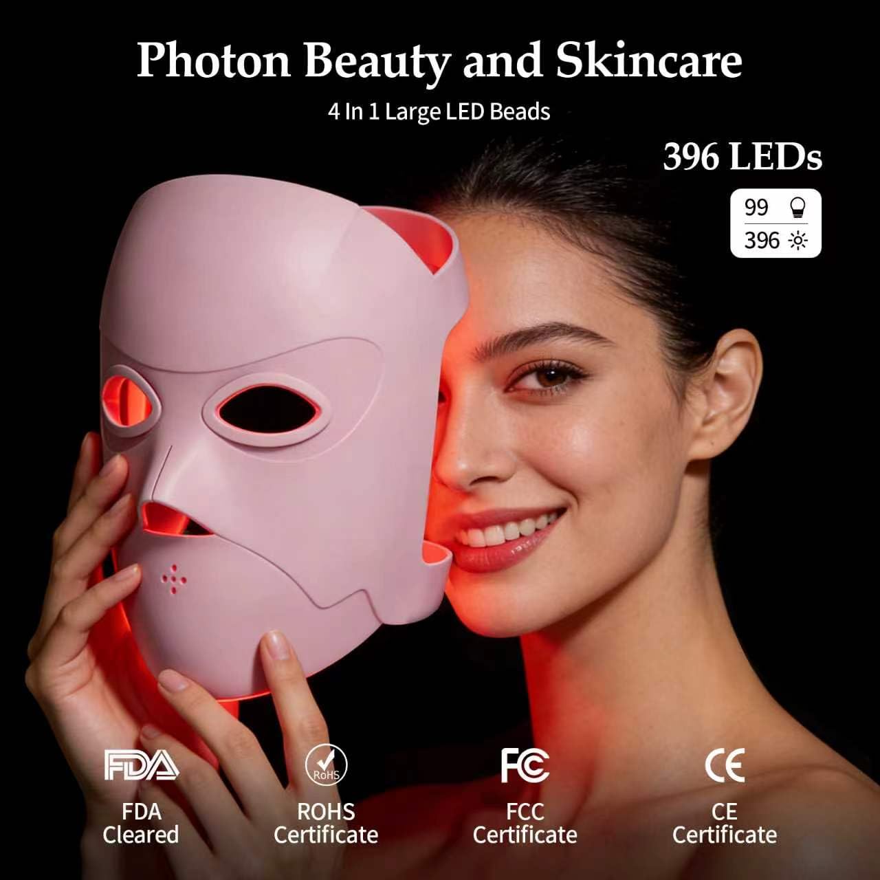 Ravlumi Pro Face Mask (1072nm) — Silicone LED Mask, 6 Beauty Modes