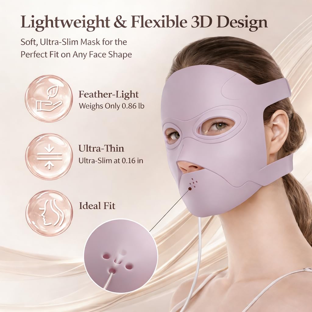 Ravlumi Pro Face Mask (1072nm) — Silicone LED Mask, 6 Beauty Modes