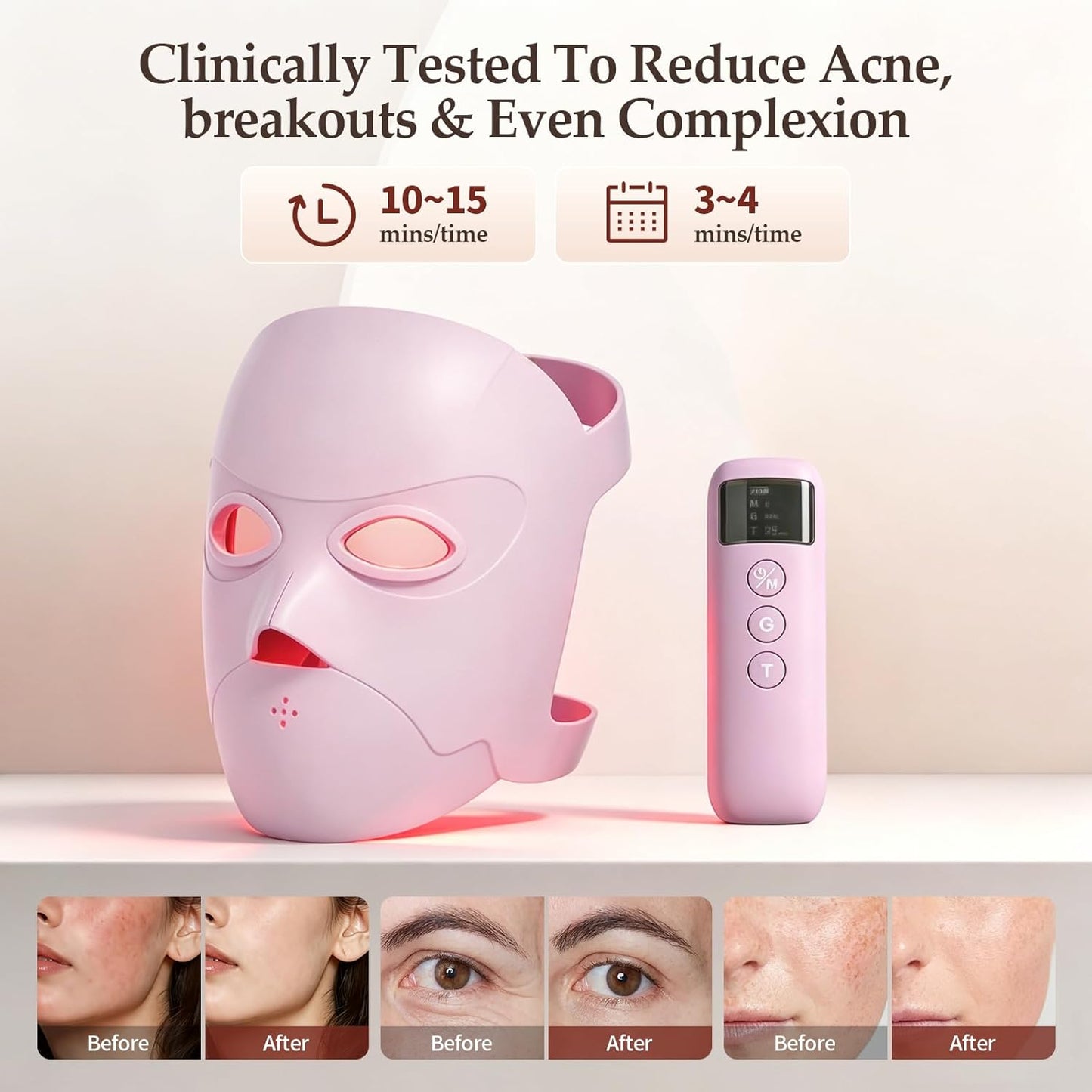 Ravlumi Pro Face Mask (1072nm) — Silicone LED Mask, 6 Beauty Modes